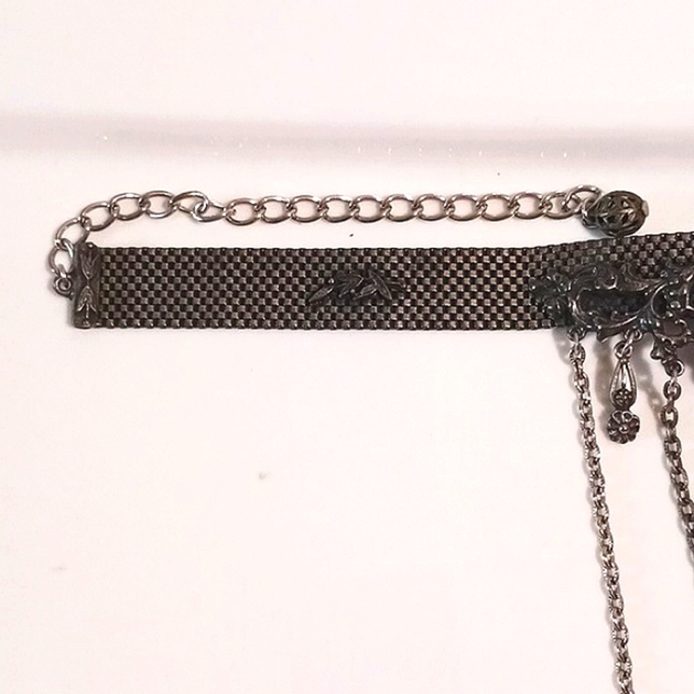 Gorgeous Vintage Mesh Ornate 💜 Choker Necklace ⚜️ - Picture 3 of 10